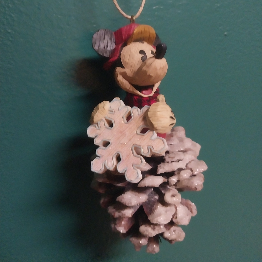 Unique rare mickey mouse on a pine cone